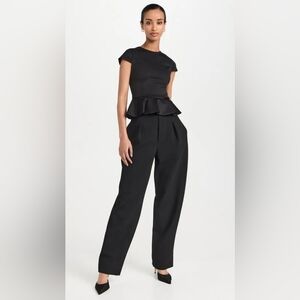 Alice + Olivia Black Peplum Top .